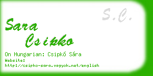 sara csipko business card